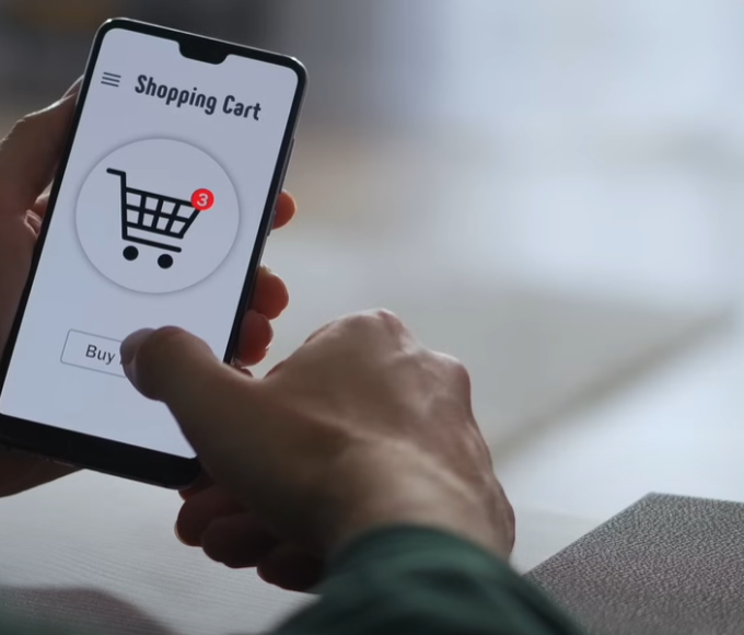 Smart phone with shopping cart